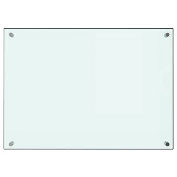 vidaXL Panou antistropi de bucătărie, alb, 70x50 cm, sticlă securizată
