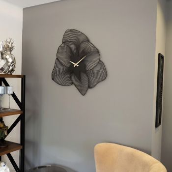 Ceas de perete, Azalea Metal Wall Clock, Otel, Dimensiune: 49 x 49 cm, Negru