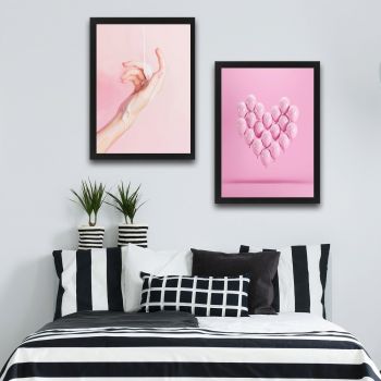 Set 2 tablouri decorative, Pink Balloon Set, PAL, Hartie, Multicolor ieftin