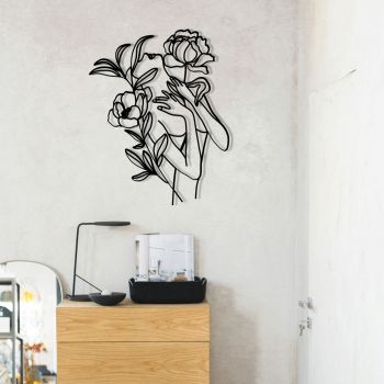Decoratiune de perete, Elif, metal, 40 x 50 cm, negru