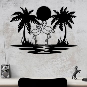 Decoratiune de perete, Havai, Metal, Dimensiune: 60 x 42 cm, Negru