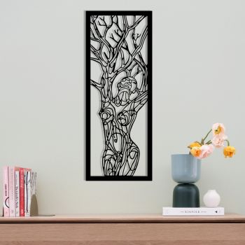 Decoratiune de perete, Vuslat, metal, 20 x 51 cm, negru