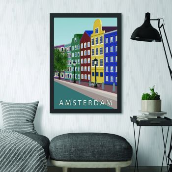 Tablou decorativ, Amsterdam 4 (40 x 55), MDF , Polistiren, Multicolor