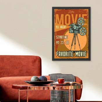 Tablou decorativ, Favorite Movie (35 x 45), MDF , Polistiren, Multicolor