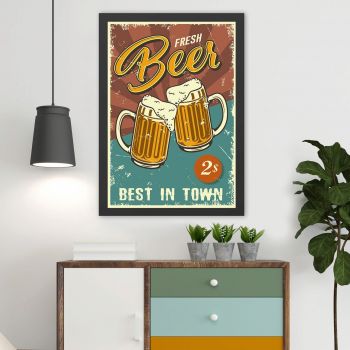 Tablou decorativ, Fresh Beer (40 x 55), MDF , Polistiren, Multicolor