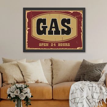 Tablou decorativ, Gas (35 x 45), MDF , Polistiren, Roșu / Muștar / Negru ieftin