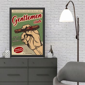 Tablou decorativ, Gentlemen Club 2 (35 x 45), MDF , Polistiren, Multicolor