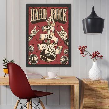Tablou decorativ, Hard Rock (35 x 45), MDF , Polistiren, Multicolor