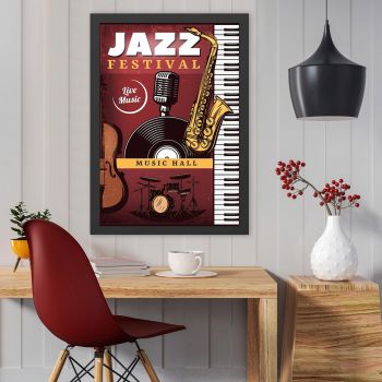Tablou decorativ, Jazz Festival (40 x 55), MDF , Polistiren, Multicolor