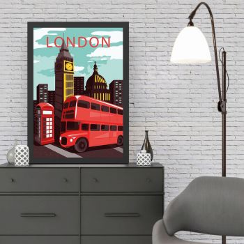 Tablou decorativ, London 8 (40 x 55), MDF , Polistiren, Multicolor
