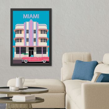 Tablou decorativ, Miami 2 (55 x 75), MDF , Polistiren, Multicolor