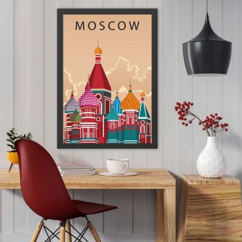 Tablou decorativ, Moscow (55 x 75), MDF , Polistiren, Multicolor