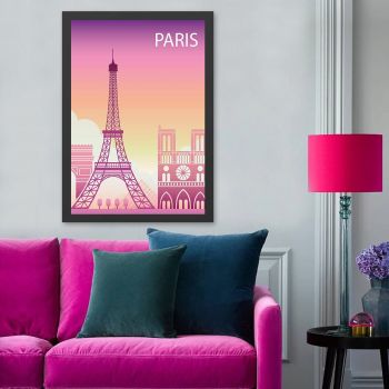 Tablou decorativ, Paris 3 (40 x 55), MDF , Polistiren, Multicolor