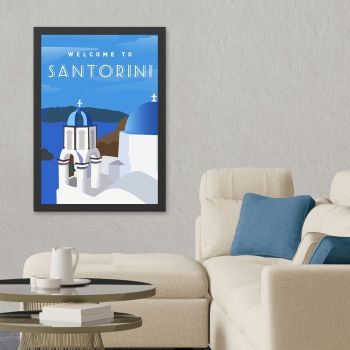 Tablou decorativ, Santorini 3 (40 x 55), MDF , Polistiren, Multicolor