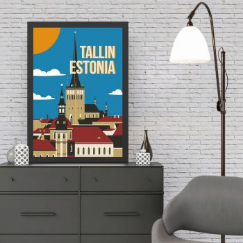 Tablou decorativ, Tallin (35 x 45), MDF , Polistiren, Multicolor