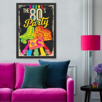 Tablou decorativ, The 80's Party (40 x 55), MDF , Polistiren, Multicolor