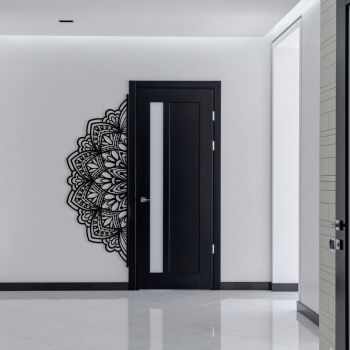 Decoratiune de perete, Vaveyla, metal, 160 x 57 cm, negru