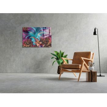 Tablou decorativ, 1294, Sticla temperata, 30 x 45 cm, Multicolor ieftin