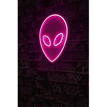 Decoratiune luminoasa LED, Alien, Benzi flexibile de neon, DC 12 V, Roz