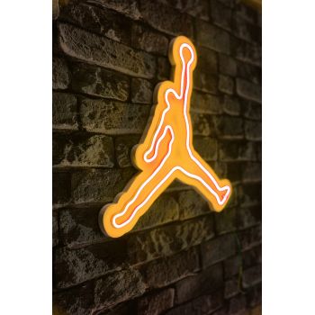 Decoratiune luminoasa LED, Basketball, Benzi flexibile de neon, DC 12 V, Galben