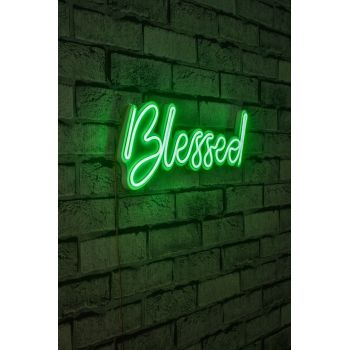 Decoratiune luminoasa LED, Blessed, Benzi flexibile de neon, DC 12 V, Verde