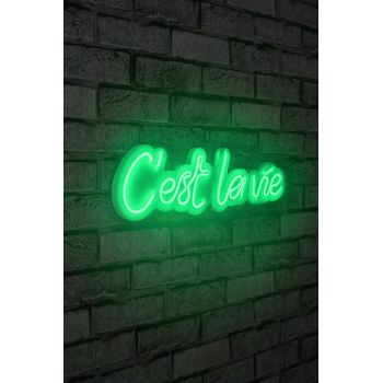 Decoratiune luminoasa LED, C'est La Vie, Benzi flexibile de neon, DC 12 V, Verde