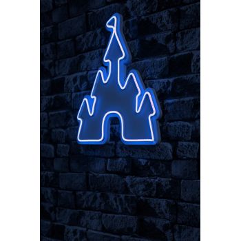 Decoratiune luminoasa LED, Castle, Benzi flexibile de neon, DC 12 V, Albastru