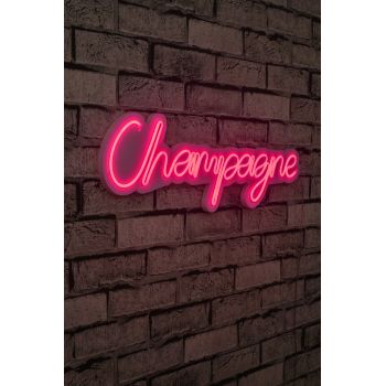 Decoratiune luminoasa LED, Champagne, Benzi flexibile de neon, DC 12 V, Roz