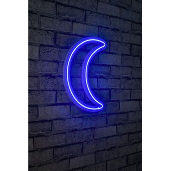 Decoratiune luminoasa LED, Crescent, Benzi flexibile de neon, DC 12 V, Albastru