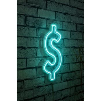 Decoratiune luminoasa LED, Dollar Sign, Benzi flexibile de neon, DC 12 V, Albastru