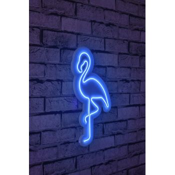 Decoratiune luminoasa LED, Flamingo, Benzi flexibile de neon, DC 12 V, Albastru