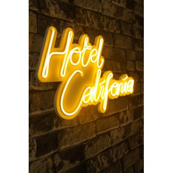 Decoratiune luminoasa LED, Hotel California, Benzi flexibile de neon, DC 12 V, Galben