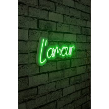 Decoratiune luminoasa LED, L'amour, Benzi flexibile de neon, DC 12 V, Verde