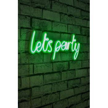 Decoratiune luminoasa LED, Lets Party, Benzi flexibile de neon, DC 12 V, Verde