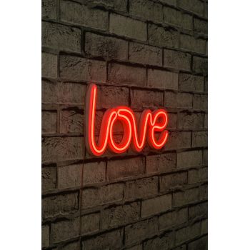 Decoratiune luminoasa LED, Love, Benzi flexibile de neon, DC 12 V, Rosu