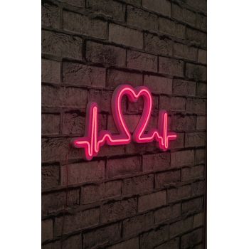 Decoratiune luminoasa LED, Love Rhythm, Benzi flexibile de neon, DC 12 V, Roz