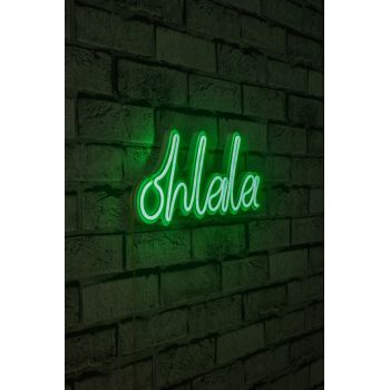 Decoratiune luminoasa LED, Oh La La, Benzi flexibile de neon, DC 12 V, Verde