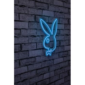 Decoratiune luminoasa LED, Playboy, Benzi flexibile de neon, DC 12 V, Albastru
