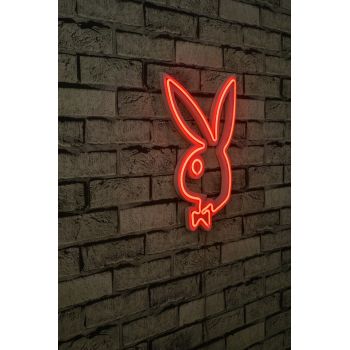 Decoratiune luminoasa LED, Playboy, Benzi flexibile de neon, DC 12 V, Rosu