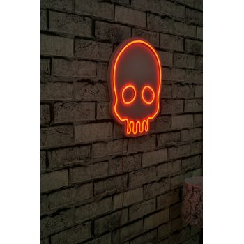 Decoratiune luminoasa LED, Skull, Benzi flexibile de neon, DC 12 V, Rosu