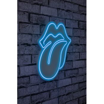 Decoratiune luminoasa LED, The Rolling Stones, Benzi flexibile de neon, DC 12 V, Albastru