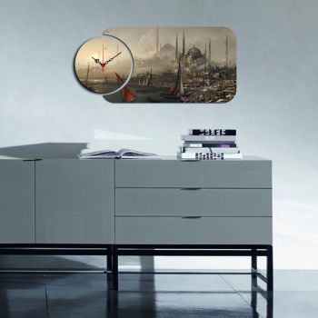 Set ceas si tablou decorativ, YMS-02, MDF , Dimensiune: 68 x 32 cm, Multicolor