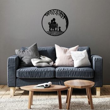 Decoratiune de perete, Relaxıng Mode, Metal, Dimensiune: 50 x 50 cm, Negru