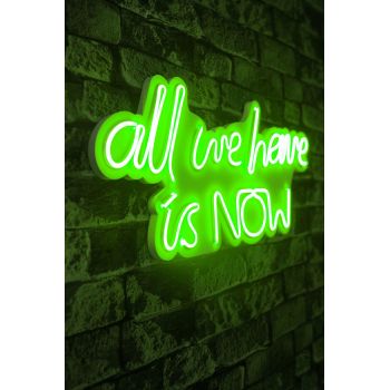 Decoratiune luminoasa LED, All We Have is Now, Benzi flexibile de neon, DC 12 V, Verde