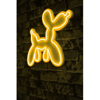 Decoratiune luminoasa LED, Balloon Dog, Benzi flexibile de neon, DC 12 V, Galben