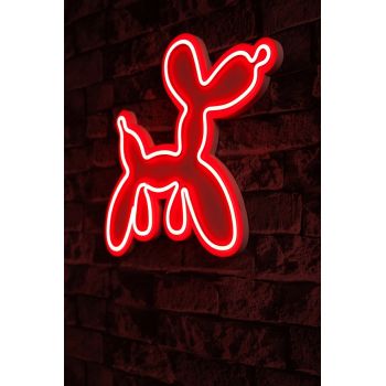 Decoratiune luminoasa LED, Balloon Dog, Benzi flexibile de neon, DC 12 V, Rosu