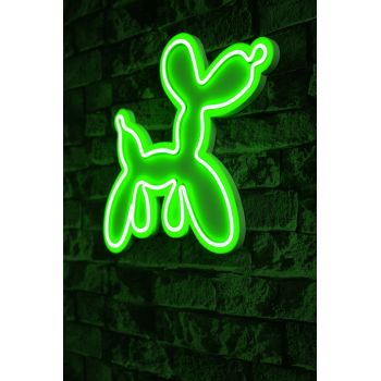 Decoratiune luminoasa LED, Balloon Dog, Benzi flexibile de neon, DC 12 V, Verde