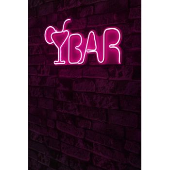 Decoratiune luminoasa LED, Bar, Benzi flexibile de neon, DC 12 V, Roz