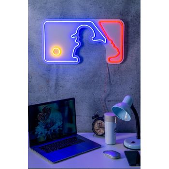 Decoratiune luminoasa LED, Baseball Pitcher, Benzi flexibile de neon, DC 12 V, Multicolor