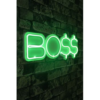 Decoratiune luminoasa LED, BOSS, Benzi flexibile de neon, DC 12 V, Verde